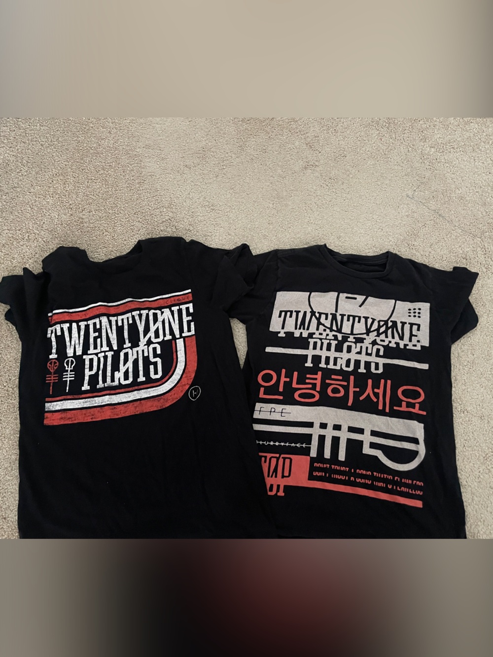 Hot Topic Black Twenty One Pilots Kids Tees - two shirts